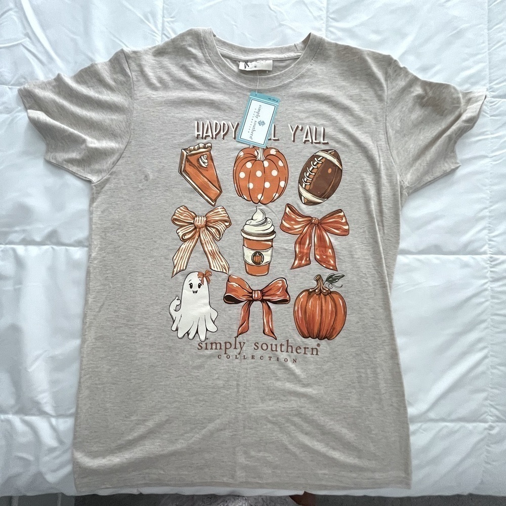 Simply Southern “Happy Fall Ya’ll” Size Small.  Tan